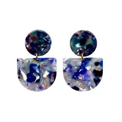 Closet Rehab Women's Blue / Pink / Purple Tab Drop Earrings In Feelin' Amped In Multi