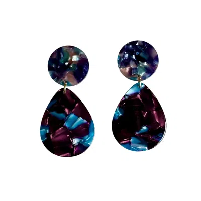 Closet Rehab Women's Blue / Pink / Purple Teardrop Earrings In Walking The Walk In Multi