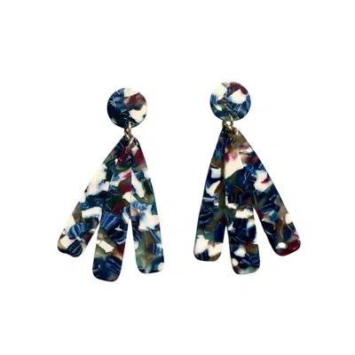 Closet Rehab Women's Blue / White / Brown Petal Drop Earrings In To Me, From Me