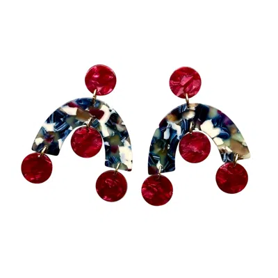 Closet Rehab Women's Blue / White / Red Arch Drop Earrings In Freedom In Multi