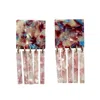 Closet Rehab Women's Blue / White / Red Square Fringe Earrings In Freedom Fighter