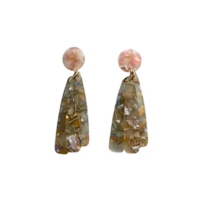 Closet Rehab Women's Blue / Yellow / Orange Petal Drop Earrings In Sweet Escape In Multi