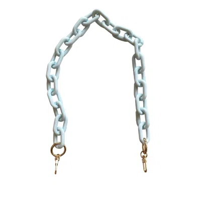 Closet Rehab Women's Chain Link Short Acrylic Purse Strap In Baby Blue