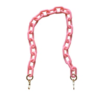 Closet Rehab Women's Chain Link Short Acrylic Purse Strap In Bubblegum In Pink/yellow
