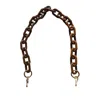 CLOSET REHAB WOMEN'S CHAIN LINK SHORT ACRYLIC PURSE STRAP IN CHOCOLATE BROWN