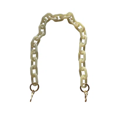 Closet Rehab Women's Chain Link Short Acrylic Purse Strap In Cream In Gold