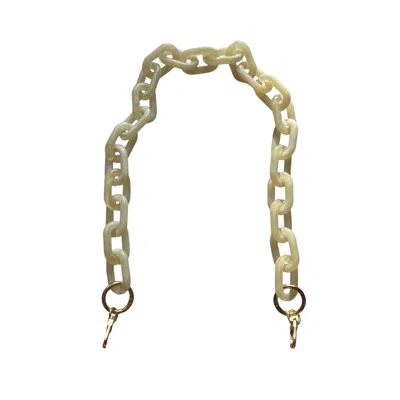 Closet Rehab Women's Chain Link Short Acrylic Purse Strap In Cream In White