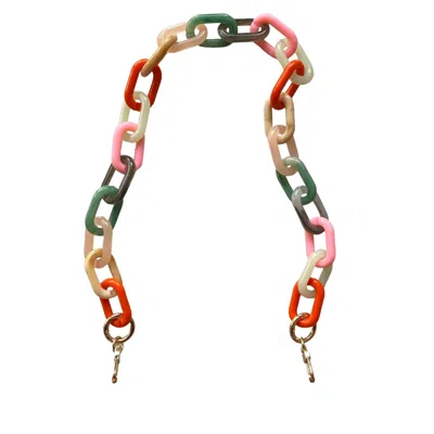 Closet Rehab Women's Chain Link Short Acrylic Purse Strap In Light Multicolor