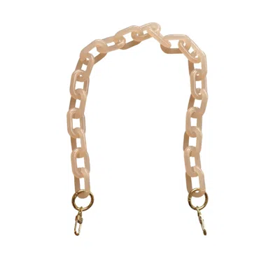 Closet Rehab Women's Chain Link Short Acrylic Purse Strap In Light Peach In Orange