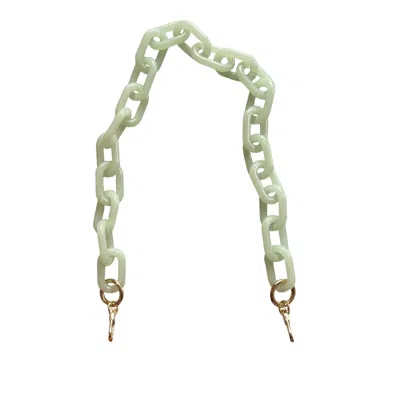 Closet Rehab Women's Chain Link Short Acrylic Purse Strap In Mint In Green