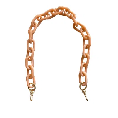 Closet Rehab Women's Chain Link Short Acrylic Purse Strap In Peach In Gold