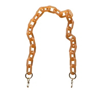 Closet Rehab Women's Chain Link Short Acrylic Purse Strap In Tangerine In Orange
