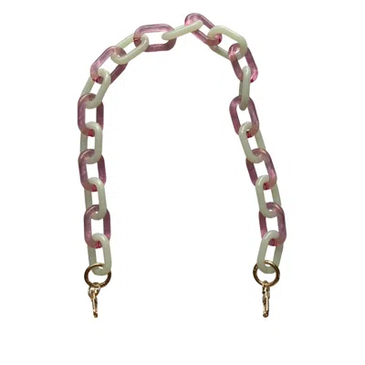 Closet Rehab Women's Chain Link Short Acrylic Purse Strap In Watermelon In Green/pink/yellow