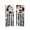 Closet Rehab Women's Green / Black / Pink Square Fringe Earrings In Wicked Remix