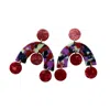 Closet Rehab Women's Green / Blue / Red Arch Drop Earrings In Berry Aligned