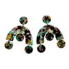Closet Rehab Women's Green / Grey / Pink Arch Drop Earrings In Touch Of Envyyy