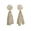 Closet Rehab Women's Green / White Petal Drop Earrings In First Kiss Bliss