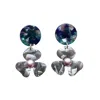 Closet Rehab Women's Grey / Blue / Pink Pearl Water Poppy Drop Earrings In Once Upon A Time