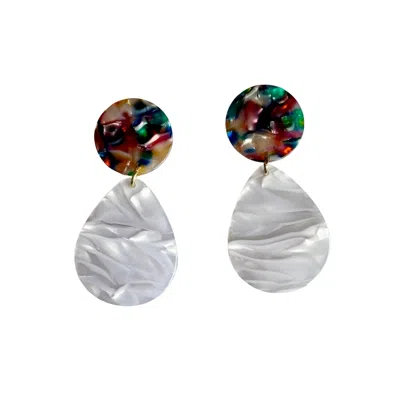 Closet Rehab Women's Grey Teardrop Earrings In Cosmic Chrome In Gray