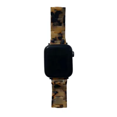 Closet Rehab Women's Neutrals / Black Apple Watch Band In Blonde Tortoise
