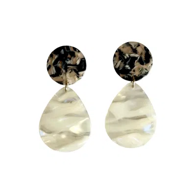 Closet Rehab Women's Neutrals / Black / Brown Teardrop Earrings In Off The Grid In Multi