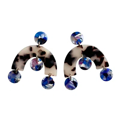Closet Rehab Women's Neutrals / Brown / Purple Arch Drop Earrings In Forget Me Not In Multi