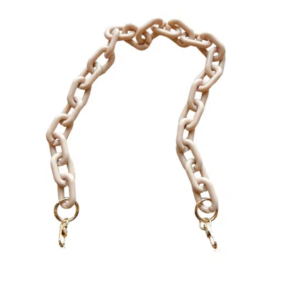 Closet Rehab Women's Neutrals Chain Link Short Acrylic Purse Strap In Clothing Optional In Gold