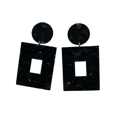 Closet Rehab Women's Open Square Drop Earrings In Black