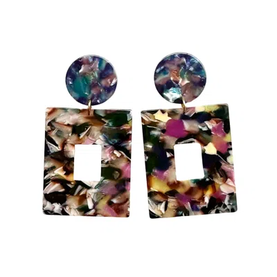 Closet Rehab Women's Open Square Drop Earrings In Dark Multicolor
