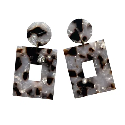 Closet Rehab Women's Open Square Drop Earrings In Pearly Tortoise
