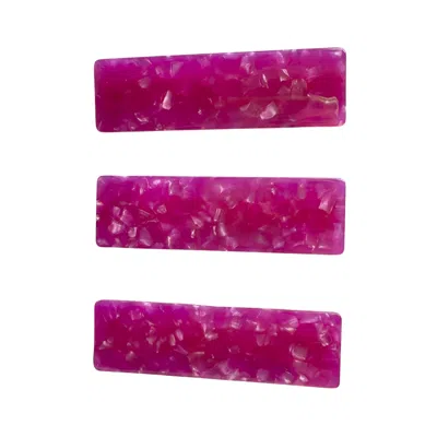Closet Rehab Women's Pink / Purple Hair Clip Trio In Electric Grape