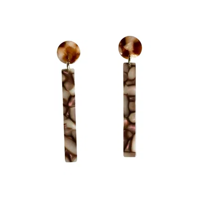 Closet Rehab Women's Pink / Purple Matchstick Drop Earrings In Eggplant Crackle