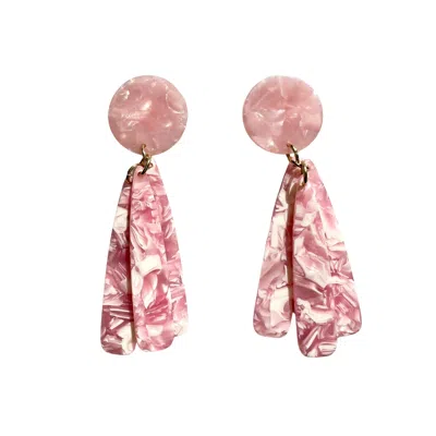 Closet Rehab Women's Pink / Purple Petal Drop Earrings In Pretty In Pink In Multi