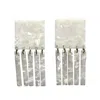 Closet Rehab Women's Square Fringe Earrings In White