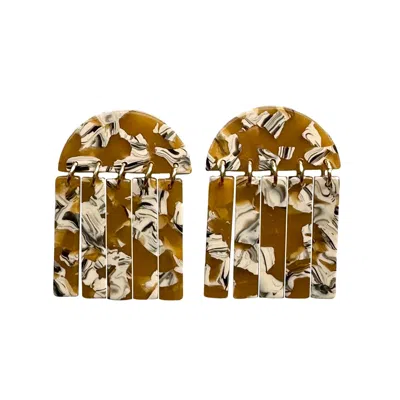 Closet Rehab Women's Yellow / Orange / Black Fringe Earrings In Honey Be Mine In Multi