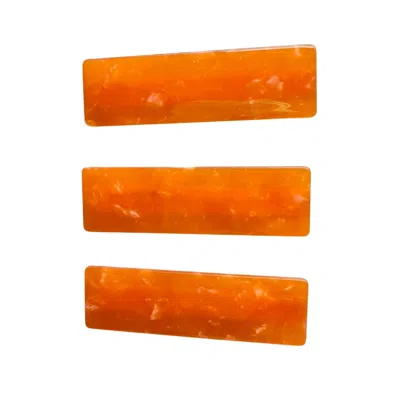 Closet Rehab Women's Yellow / Orange Hair Clip Trio In Blaze