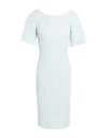 Closet Woman Midi Dress Light Green Size 10 Polyester, Viscose, Cotton, Metallic Fiber, Elastane In Green