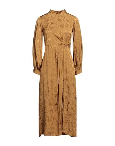 Closet Woman Midi Dress Mustard Size 12 Viscose In Yellow