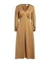 Closet Woman Midi Dress Mustard Size 12 Recycled Polyester In Yellow