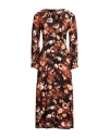 Closet Woman Midi Dress Rust Size 12 Viscose In Red