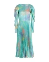 Closet Woman Midi Dress Turquoise Size 6 Polyester, Elastane In Blue