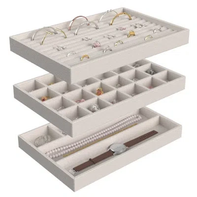 Closetmaid 3 Piece Jewelry Organizer Tray Set In Gray