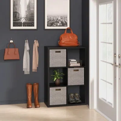 Closetmaid 30'' H X 43.82'' W Decorative Cube Bookcase, Set Of 2 In Black