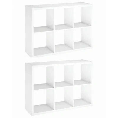 Closetmaid 30" H X 43.82" W Decorative Cube Bookcase, Set Of 2 In White