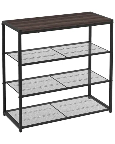 Closetmaid 4-tier Mixed Material Shoe Rack In Black