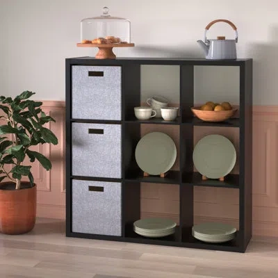 Closetmaid 43.98" H X 43.82" W Decorative Cube Bookcase In Black