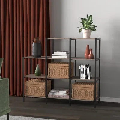 Closetmaid 45.67'' W Steel Frame Step Bookcase In Brown