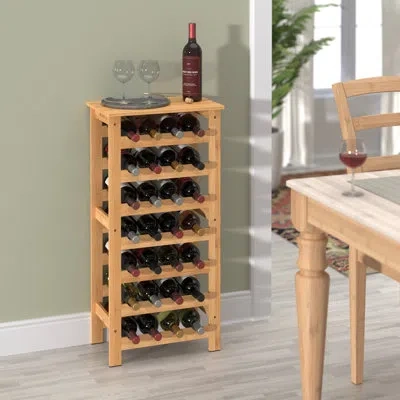 Closetmaid Bamboo 28 Bottle Wine Rack In Brown