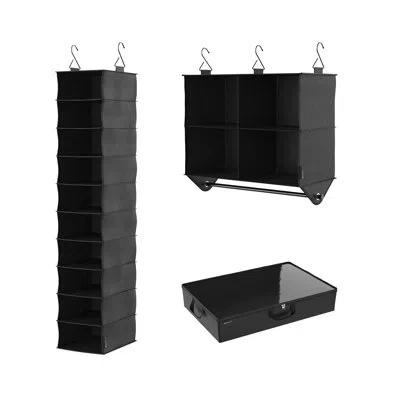 Closetmaid Capsule 3-pc. Fabric Organizer Set In Black
