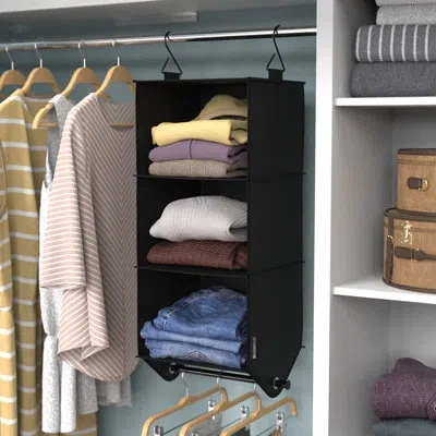Closetmaid Capsule Cube Hanging Organizer With Hang Rod In Charcoal Black